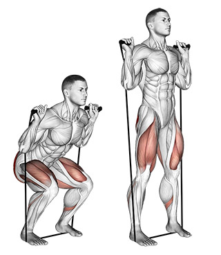 Resistance Band Squat demonstration