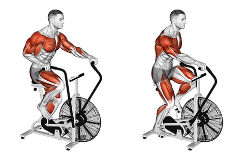 Machine air bike demonstration